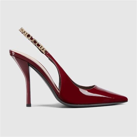 gucci leather pump with bow|gucci signoria slingback pump.